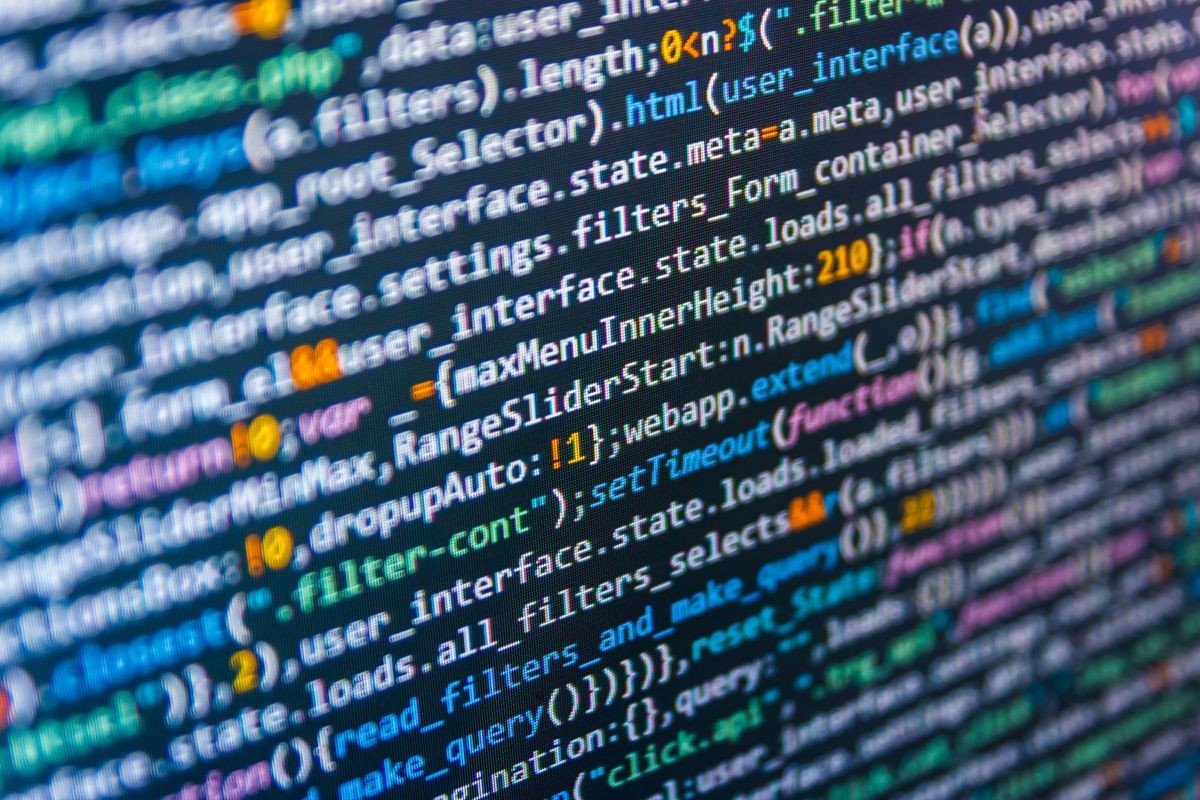 PHP and coding technologies. JS, Closeup cooperating in web specialist apps. Programmer coding preview. Web working on computer. Screen at workplace of modern programmer on networking background.  PHP and coding technologies. JS, Closeup cooperating in web specialist apps. Programmer coding preview. Web working on computer. Screen at workplace of modern programmer on networking background.